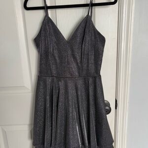 Grey Sparkly Homecoming Dress